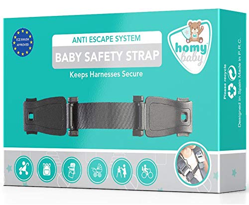 HOMYBABY Seguridad Bebes | Hebilla para Cinturon de Seguridad | Evita que el Niño Saque los Brazos del Arnés | Protector Arnes Bebe para Silla de Coche | Cierre Seguridad Bebe (Single)