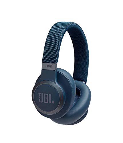 JBL LIVE 650BTNC - Auriculares Inalámbricos con Bluetooth y Cancelación de Ruido, Sonido Calidad JBL con Asistente de voz integrado, Hasta 30h de música, Color Azul, con Alexa integrada