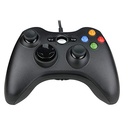 JLBao Controlador de PC, Xbox 360 con Cable Gamepad PC/Xbox 360Xbox 360 Controlador, Controlador de Cable XW20 - Negro Puro (Productos de terceros)