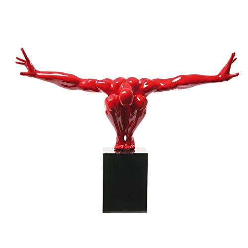 Kare Fitness Estatua Diseño Hombre Escultura Deco Atleta, Rojo, 42 x 75 x 23 cm