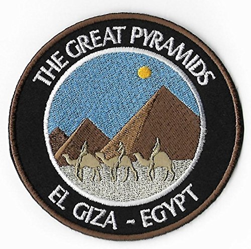 Karma Patch - Parche de Pirámide de Giza Egipto bordado para planchar o coser en el emblema de la marca The Great Pyramids