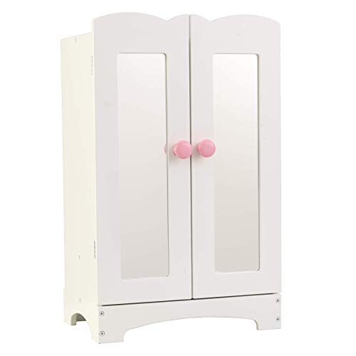 KidKraft-Lil' Doll Armoire Armario de madera blanca con perchas, accesorio para muebles de dormitorio para muñecas de 45 cm (60132) KidKraft-Lil' Doll Armoire Armario de madera blanca con perchas, accesorio para muebles de dormitorio para muñecas de 45 cm (60132)