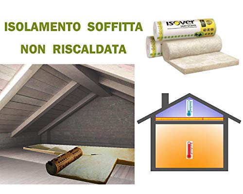 Lana mineral para aislamiento térmico de desván, techo, ático, etc., 15,60 m²