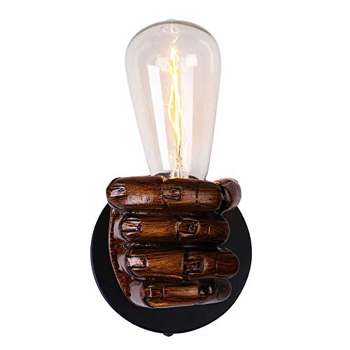 LARRY SHELL Iluminación de Aplique de Pared, lámpara de Pared Vintage de Metal Macizo Pintada en Bronce con puño, luz de Base Negra, para Dormitorio, Pasillo, Restaurante, Bar, Pasillo LARRY SHELL Iluminación de Aplique de Pared, lámpara de Pared Vintage de Metal Macizo Pintada en Bronce con puño, luz de Base Negra, para Dormitorio, Pasillo, Restaurante, Bar, Pasillo