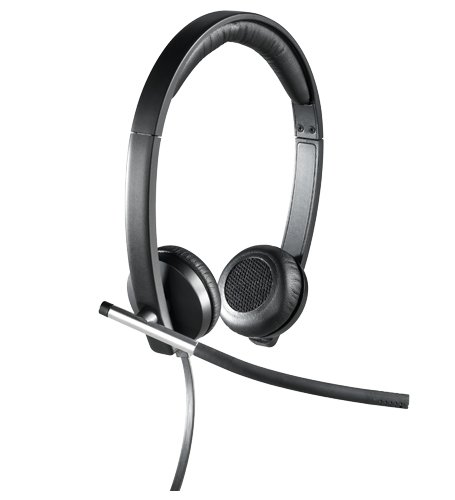 Logitech H650e Auriculares con Cable, Auriculares Estéreo con Micrófono con Supresión de Ruido, USB, Controles Integrados, Indicador Led, PC/Mac/Portátil, Negro