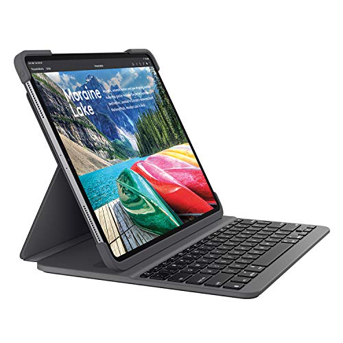 Logitech Slim Folio Pro (Versión extranjera) Funda para iPad Teclado Inalámbrico Bluetooth, iPad Pro 12.9 Pulgadas, 3a Gen Modelos: A1876, A1895, A1983, A2014, Teclas Retroiluminadas, QWERTY Italiano