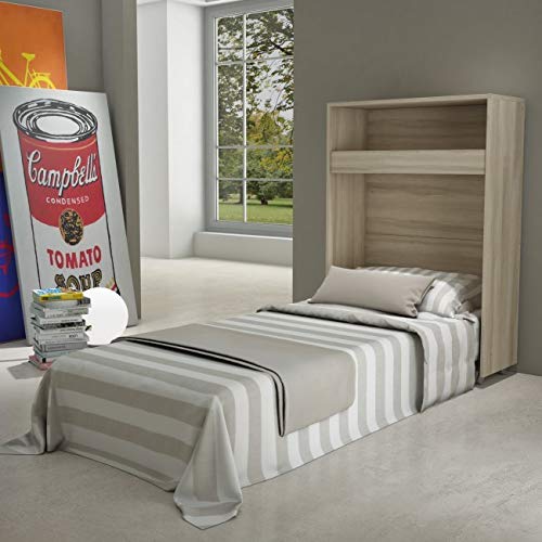 Maconi - Mueble cama Link 539 de madera de 85 cm - Acabado: Olmo claro