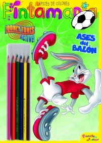 Pintamanía lápices de colores. Looney Tunes. Ases del balón