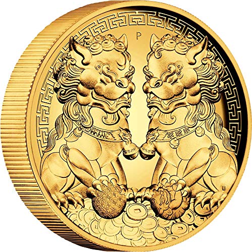 Power Coin Double PIXIU Guardian Lions 2 Oz Moneda Oro 200$ Australia 2020