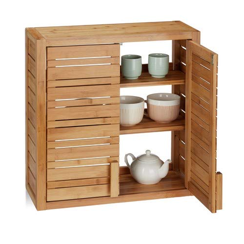 Relaxdays Armario de baño, Dos Puertas, Estantes Ajustables, Cuadrado, Bambú, Marrón, Pared, 5x56x21 cm, Naturaleza, 56,5 X 56 X 21 cm Relaxdays Armario de baño, Dos Puertas, Estantes Ajustables, Cuadrado, Bambú, Marrón, Pared, 5x56x21 cm, Naturaleza, 56,5 X 56 X 21 cm