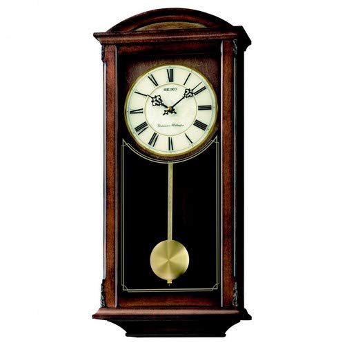 Seiko QXH030B Westminster/Whittington-Reloj de Pared con péndulo, marrón, 1 x 1 x 1 cm