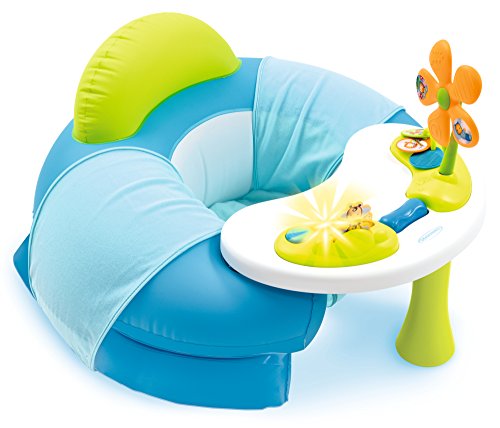 Smoby Cotoons - Asiento para bebé con mesa de actividades azul