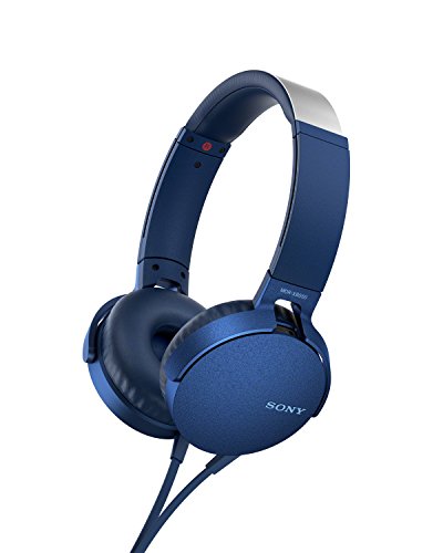 Sony MDR-XB550APL - Auriculares de Diadema Extra Bass (micrófono Integrado Compatible con Smartphones, Diadema metálica Adaptable) Color Azul