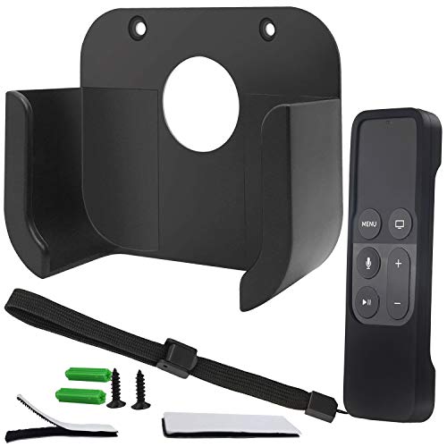 Soporte de Pared con Mando a Distancia Compatible con Apple TV4 4K Pinowu TV y Siri Remote Case para Apple TV 4/4K [5ª generación]