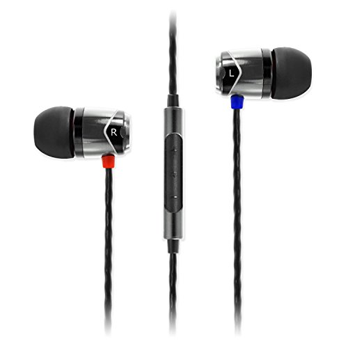 SoundMAGIC E10C Auriculares con aislamiento de sonido de alta fidelidad en la oreja con micrófono y control remoto para audiófilos - Gunmetal