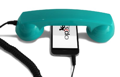 Special Edition: OPIS 60s Micro: Auricular Retro/Auricular Estilo teléfono Retro/Combinado Retro/Combinado Estilo teléfono Retro para móviles, Smartphones y Tablets (Screaming Turquoise)