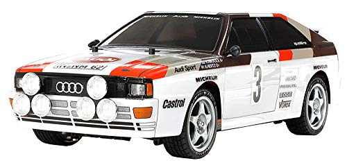 Tamiya 58667 58667-1:10 RC Audi Quattro Rally A2 (TT-02), Coche teledirigido, modelismo, Kit de construcción, Hobby, Construir, Color Blanco