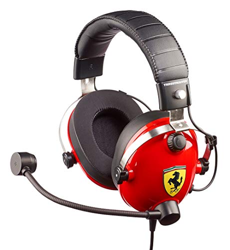 T.Racing Scuderia Ferrari Edition - Auriculares multiplataforma para Juegos inspirados en Las verdaderas paddocks de Ferrari Scuderia's