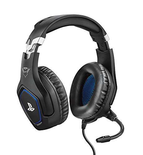 Trust GXT 488 Forze Auriculares gaming con licencia oficial PlayStation 4 con micrófono plegable y diadema ajustable, color negro