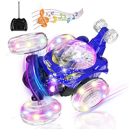 UTTORA Stunt Coche Teledirigido,Coche RC Radiocontrol Tornado Twister Control Remoto Crawler Recargable con Luces de Colores e Interruptor de Música para Niños UTTORA Stunt Coche Teledirigido,Coche RC Radiocontrol Tornado Twister Control Remoto Crawler Recargable con Luces de Colores e Interruptor de Música para Niños