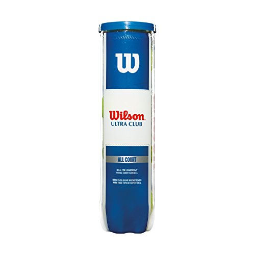 Wilson Pelotas de tenis, Ultra Club All Court, Para todas las pistas, Juego de 4 pelotas, WRT116000