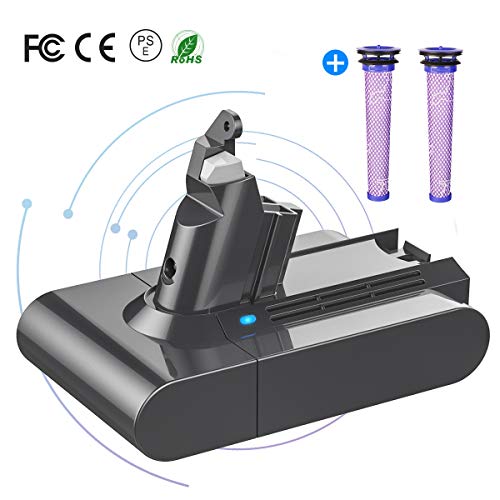 YABER DC62 Dyson V6 21.6V 3000mAh Batería de Repuesto para Dyson DC58 DC59 DC61 DC62 DC72 DC74 595 650 770 880 Aspirador de Mano con 2 Pre Hepa Filtro YABER DC62 Dyson V6 21.6V 3000mAh Batería de Repuesto para Dyson DC58 DC59 DC61 DC62 DC72 DC74 595 650 770 880 Aspirador de Mano con 2 Pre Hepa Filtro