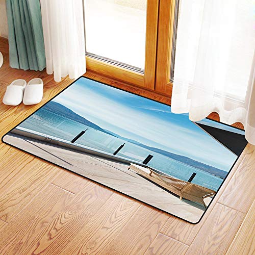 Yaoni Alfombrilla Antideslizante para el baño. Alfrombrillas, Decoración del Patio, terraza en el ático con Vista al mar y al Paisaje,Alfombra Baño/Habitación Microfibra Antideslizante, 120x40 cm