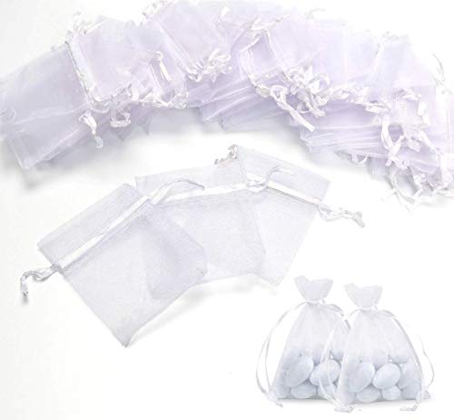 100 Piezas Bolsas de Organza de Regalo para Favores de Fiesta de Boda y Envoltura de Joyas 100 Piezas Bolsas de Organza de Regalo para Favores de Fiesta de Boda y Envoltura de Joyas