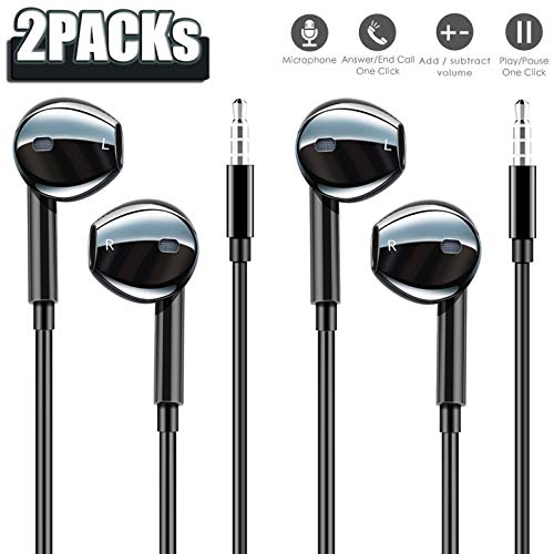 2 Pack-Auriculares para iPad Auriculares internos Versión actualizada Auriculares de 3.5 mm Micrófono Incorporado y Control de Volumen Compatible per iPhone/iPad/iPod/Lettori mp3/Android/etc-Negro 2 Pack-Auriculares para iPad Auriculares internos Versión actualizada Auriculares de 3.5 mm Micrófono Incorporado y Control de Volumen Compatible per iPhone/iPad/iPod/Lettori mp3/Android/etc-Negro