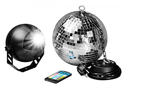 7even LED Bola de espejos (30 cm, con mando a distancia/Fiestas Disco bola de discoteca Motor LED de colores 7even LED Bola de espejos (30 cm, con mando a distancia/Fiestas Disco bola de discoteca Motor LED de colores