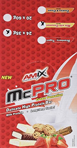Amix Max-Pro Protein Bar Barrita Energética con Sabor a Leche y Canela - Paquete de 20 x 60 gr - Total: 1200 gr_8594159533592