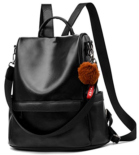 mochila polipiel negra mujer