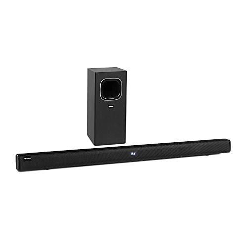 auna Areal Bar 650 - Equipo de Sonido 2.1 , Barra de Sonido con subwoofer , para TV , Potencia Media de 120 W , Bluetooth , USB , AUX , HDMI-ARC , Sobremesa o en la Pared , Mando a Distancia , Negro