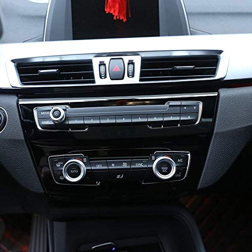 AUTO Pro para BMW Serie 1 2 3 4 F30 F34 F46 GT X1 F48 2013-2017 perillas de aire acondicionado con anillo de botón de audio, accesorio de aleación de aluminio, color plateado
