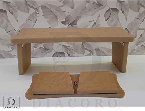 Banco de meditacion plegable - nuevo modelo mejorado de año 2020, taburete de meditacion en madera de DM acabado natural, con formato de cierre facil y bisagra reforzada