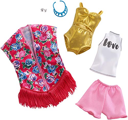 Barbie Fashionistas - Ropa de Barbie con 2 conjuntos completos, ropa y accesorios para muñecas (Mattel FXJ62) Barbie Fashionistas - Ropa de Barbie con 2 conjuntos completos, ropa y accesorios para muñecas (Mattel FXJ62)