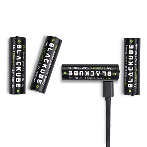 Blackube Micro USB Batería Recargable Recargable -USB Batería de Litio Micro Accu AA -1.5V 1500mAh - Protección Ambiental Recargable sin Efecto Memoria (4 Paquetes) Blackube Micro USB Batería Recargable Recargable -USB Batería de Litio Micro Accu AA -1.5V 1500mAh - Protección Ambiental Recargable sin Efecto Memoria (4 Paquetes)