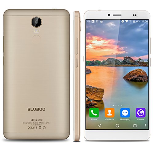 Bluboo.Maya.Max - 32Gb Smartphone Libre Android 6.0 (4G, Lte, Pantalla 6.0\", 3Gb de Ram, Camara 13 Mp, Octa-Core 1.5Ghz, Dual Sim, Sensor de Huellas Dactilares, Carga Rápida), Dorado