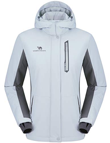 CAMEL CROWN Chaqueta Impermeable con Capucha para Mujer, A Prueba de Viento Chaqueta de Esquí con Forro Polar, Jacket Invierno para Montaña Cámping Viajes Snowboard Deportes Múltiples Bolsillos CAMEL CROWN Chaqueta Impermeable con Capucha para Mujer, A Prueba de Viento Chaqueta de Esquí con Forro Polar, Jacket Invierno para Montaña Cámping Viajes Snowboard Deportes Múltiples Bolsillos