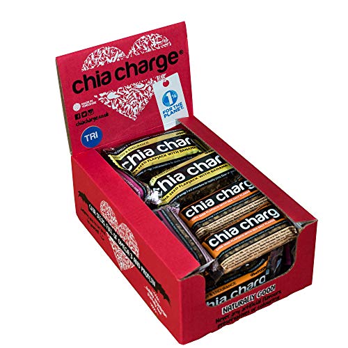 Chia Charge mini flapjack 18 semillas paquete -chia - bar energía - healthy snack-bar - berry - plátano - la sal del mar - mixta box (mezclado 3 sabor box)