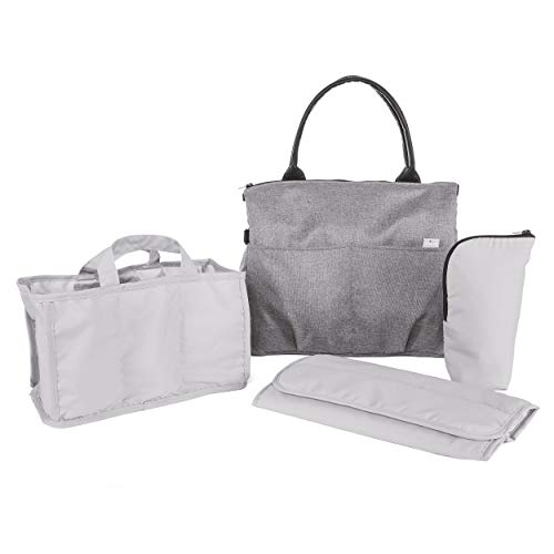 Chicco - Bolso organizador con cambiador, con asas, bandolera o para colgar en el carrito del bebé, color gris (Cool Grey)