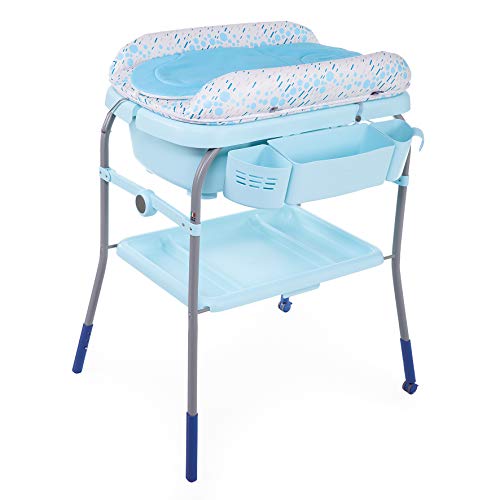 Chicco Cuddle&Bubble - Bañera y cambiador 2 en 1, plegable y compacta, peso 10 kg, color azul (Ocean)