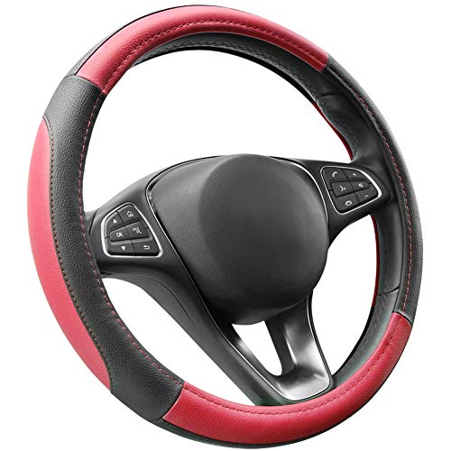 COFIT Cubierta de Volante de Cuero de Microfibra, Negro y Rojo M 37-38cm COFIT Cubierta de Volante de Cuero de Microfibra, Negro y Rojo M 37-38cm