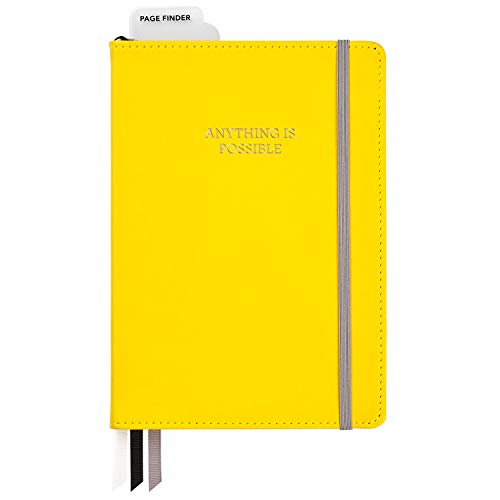 C.R. Gibson - Diario de piel sintética con cuadrícula de puntos, 15,24 x 21,59 cm, 240 páginas, color amarillo