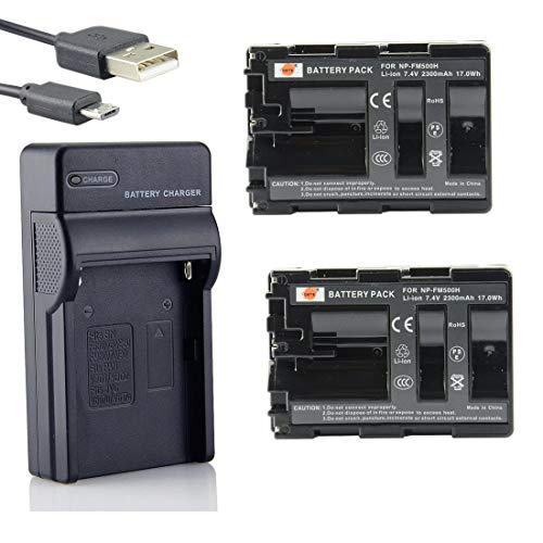 DSTE NP-FM500H Li-Ion Batería (2 Paquetes) Traje y Cargador Micro USB Compatible con Sony Alpha SLT-A57, A58, A65, A65V, A77, A77V, A99 DSTE NP-FM500H Li-Ion Batería (2 Paquetes) Traje y Cargador Micro USB Compatible con Sony Alpha SLT-A57, A58, A65, A65V, A77, A77V, A99