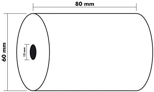 Exacompta 43804E - Bobina 1 pliegue térmico para caja, 10 unidades, 80 x 60 mm