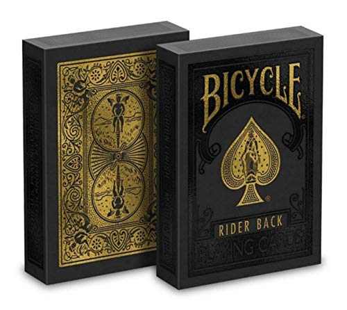 Fournier-Bicycle Rider Back Black and Gold Baraja de Cartas de Poker Edición Limitada, Color Negro y Dorado 1045266