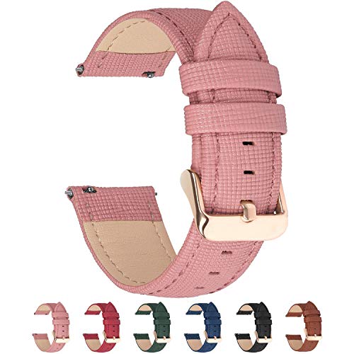 Fullmosa - Correa de reloj de piel de liberación rápida, correa de repuesto de piel auténtica, transversal, para hombres y mujeres, 14 mm, 16 mm, 18 mm, 20 mm, 22 mm, 24 mm, 6 colores Fullmosa - Correa de reloj de piel de liberación rápida, correa de repuesto de piel auténtica, transversal, para hombres y mujeres, 14 mm, 16 mm, 18 mm, 20 mm, 22 mm, 24 mm, 6 colores
