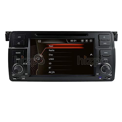 hizpo 7 Pulgadas Car Stereo Car Radio Reproductor de DVD Se Adapta a BMW Serie 3 BMW E46 BMW E46 M3 Rover75 MG ZT Compatible con GPS Navi Blutooth Control del Volante