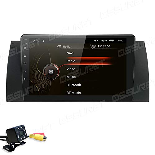 hizpo Reproductor de radio para coche Android 9.0 con Bluetooth navegación GPS pantalla táctil de 9 pulgadas control de volante, WiFi, CAM-in, apto para BMW Serie 5 E39, BMW X5, E53, M5, BMW Serie 7